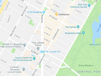 DalMaestro's Manhattan Upper West Side location map
