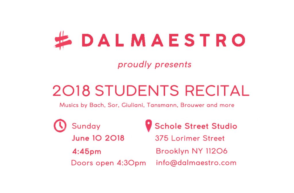 Annual Recital Student 2018 Invitation