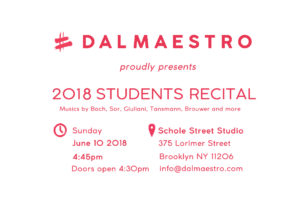 Annual Recital Student 2018 Invitation