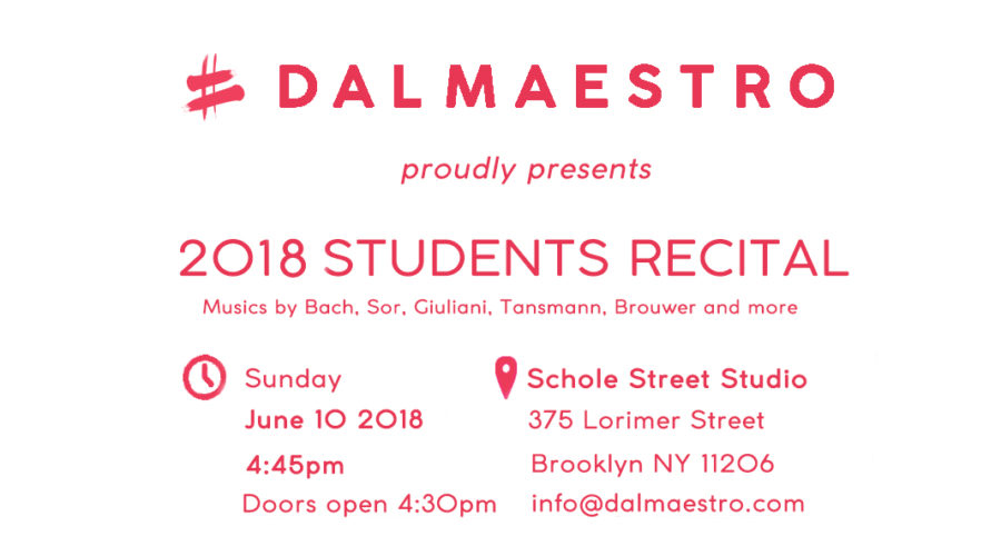 Annual Recital Student 2018 Invitation