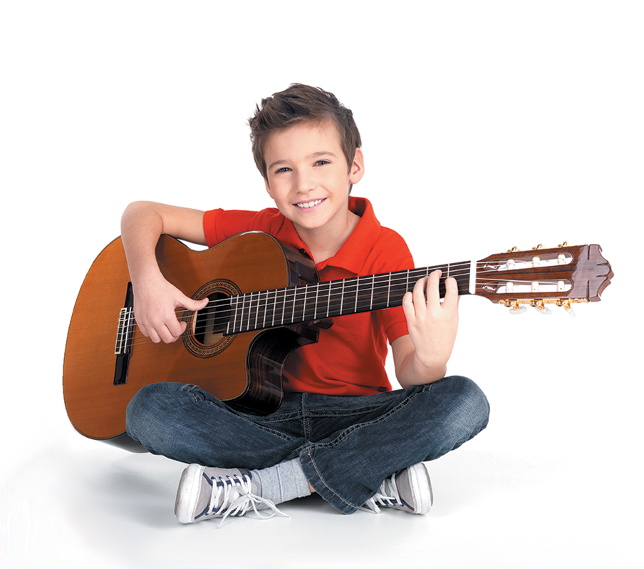 Kid holding guitar