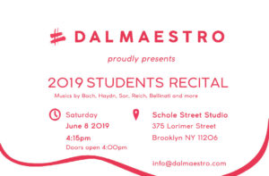 DalMestro Annul Recital 2019 Invitation