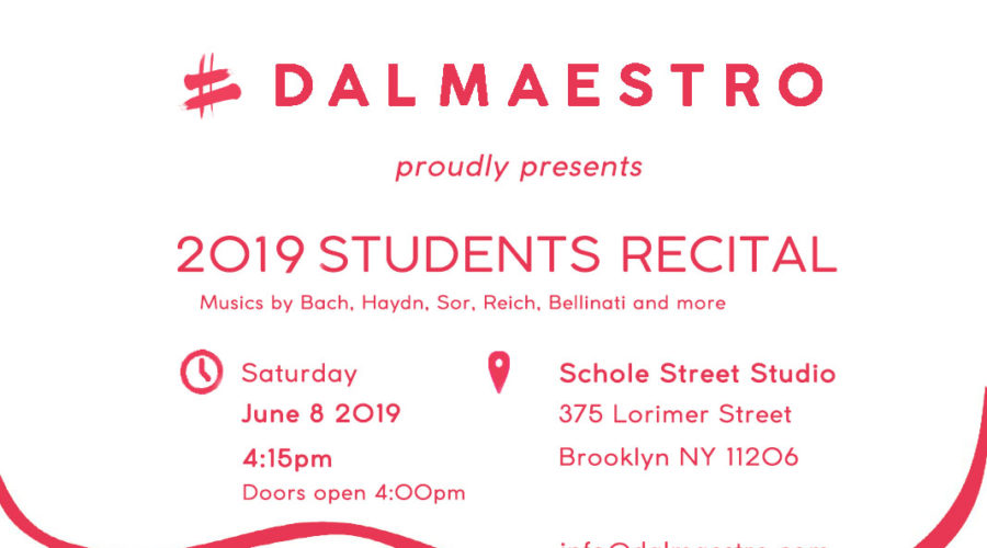 DalMestro Annul Recital 2019 Invitation
