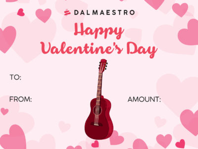 Guitar Lessons Valentines Gift Card DalMaestro