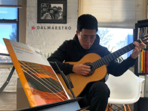 DalMaestro Student Practicing in the studio in Williamsburg